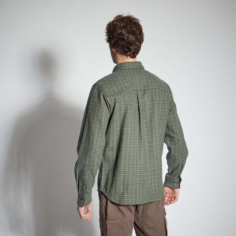 Jachetă 100 tip cămașă groasă Verde 