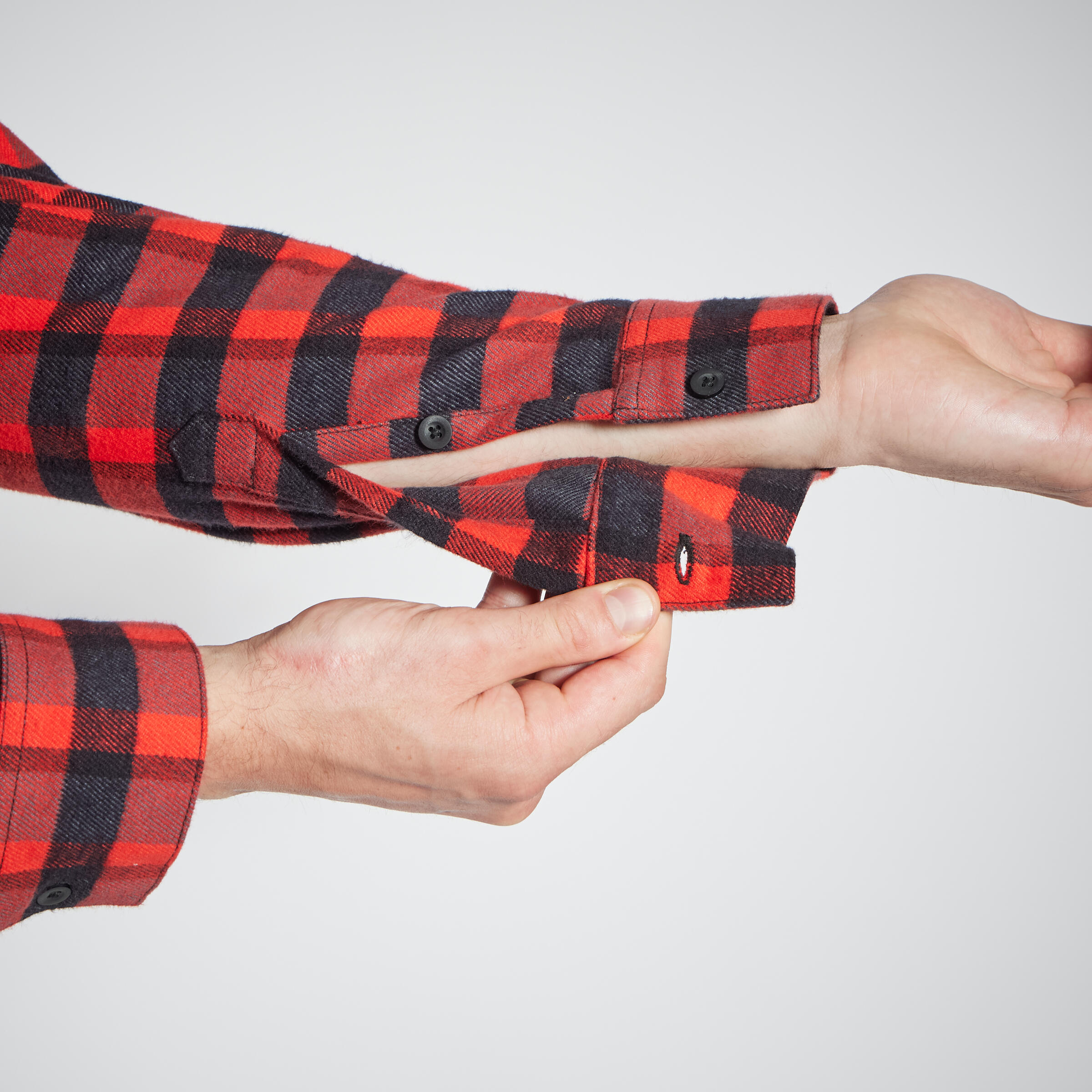 Men's Full Sleeve Warm Shirt 100 - Red Check