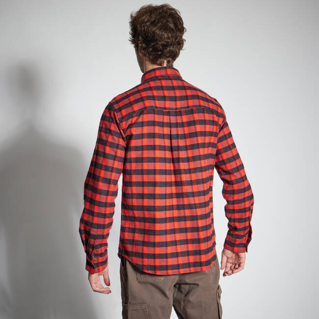 Men's Full Sleeve Warm Shirt 100 - Red Check