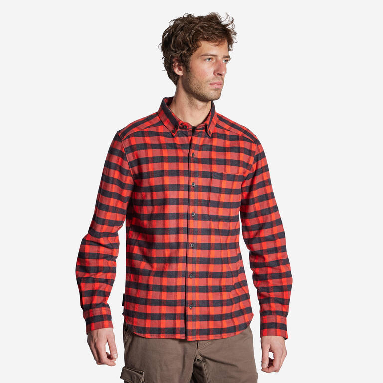 Men's Full Sleeve Warm Shirt 100 - Red Check