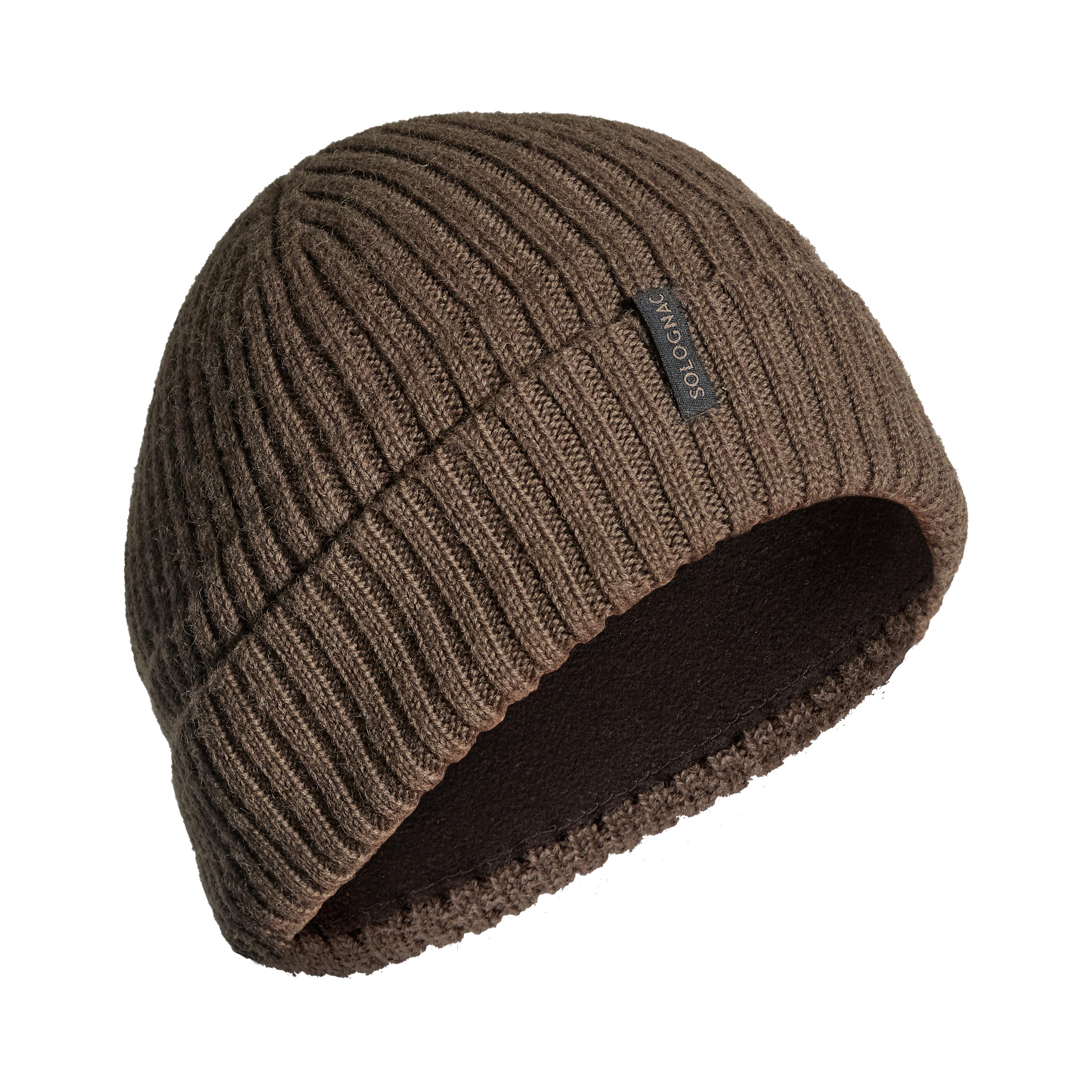Knitted Wool Hat - 900 Brown  - SOLOGNAC