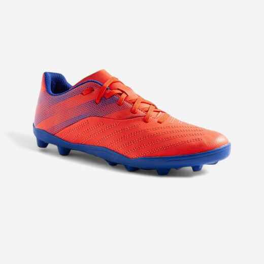 
      Chaussure de football enfant terrain sec AGILITY 140 FG Lacets Rouge Bleue
  