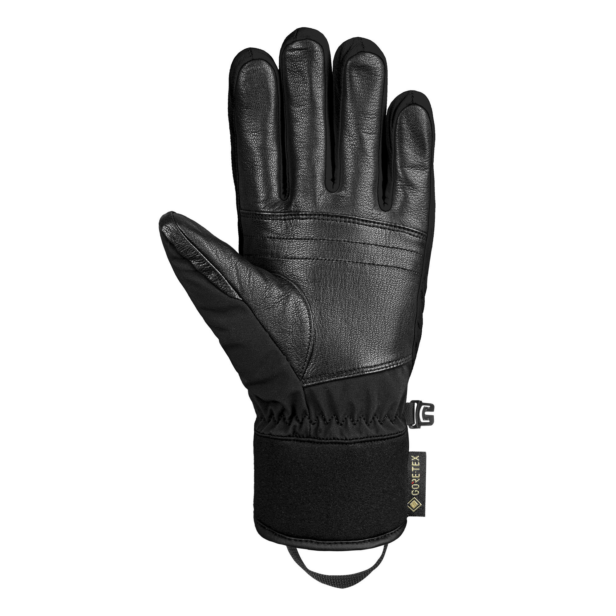 ADULT LEATHER AND GORE-TEX SKI GLOVES - REUSCH CARVE GTX BLACK