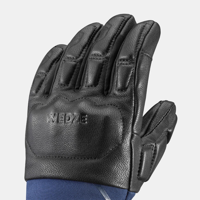 Gants de ski club ou compétition enfant avec renforts doigts 980 - noir et bleu