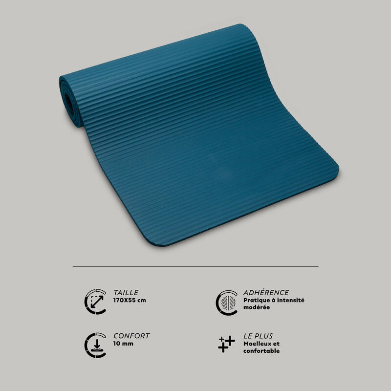 Tapis de sol pilates 170 cm x 55 cm x 10 mm - Mat Comfort S turquoise