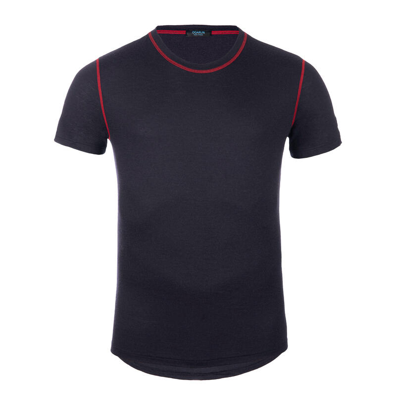 T-Shirt Trailrunning 100 % Merinowolle 20‒30 °C Herren ogarun dunkelblau 