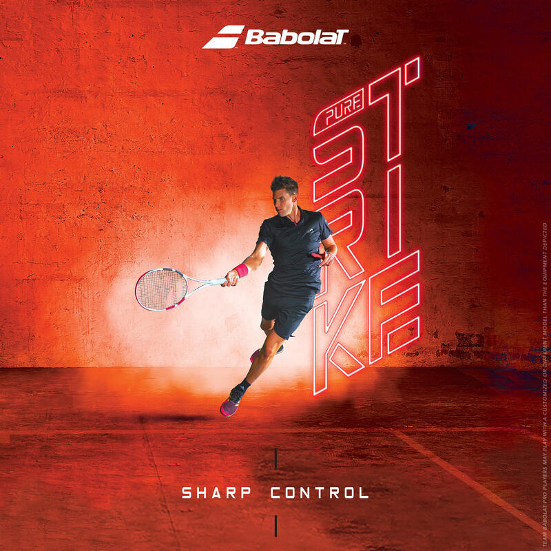 Rachetă Tenis Babolat Pure Strike 100 Alb-Roșu Adulţi