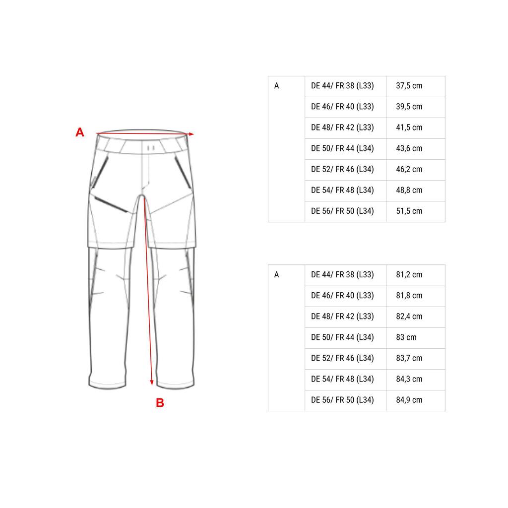 Pánske odopínateľné turistické nohavice MH500 béžové