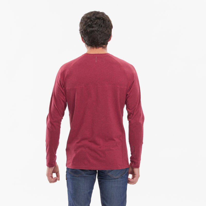 T-SHIRT ML ESCALADE - VERTIKA ROUGE BORDEAUX HOMME