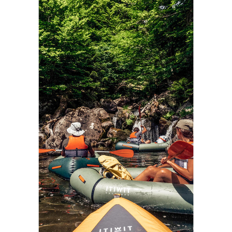 Opblaasbare 1-persoons packraft 100 TPU rivier