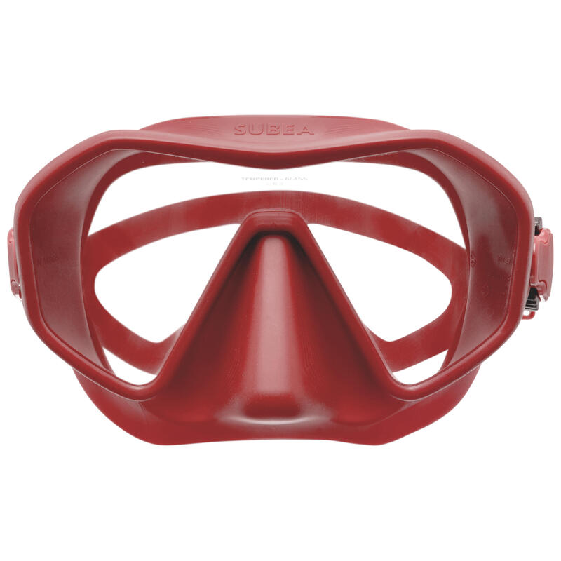Masque plongée - 500 Mono Rouge