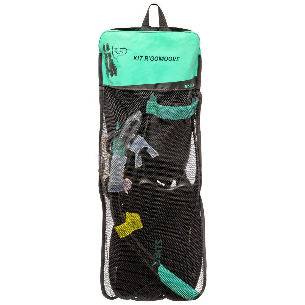 Pieaugušo snorkelēšanas komplekts “R'Gomoove”, melns, zaļš