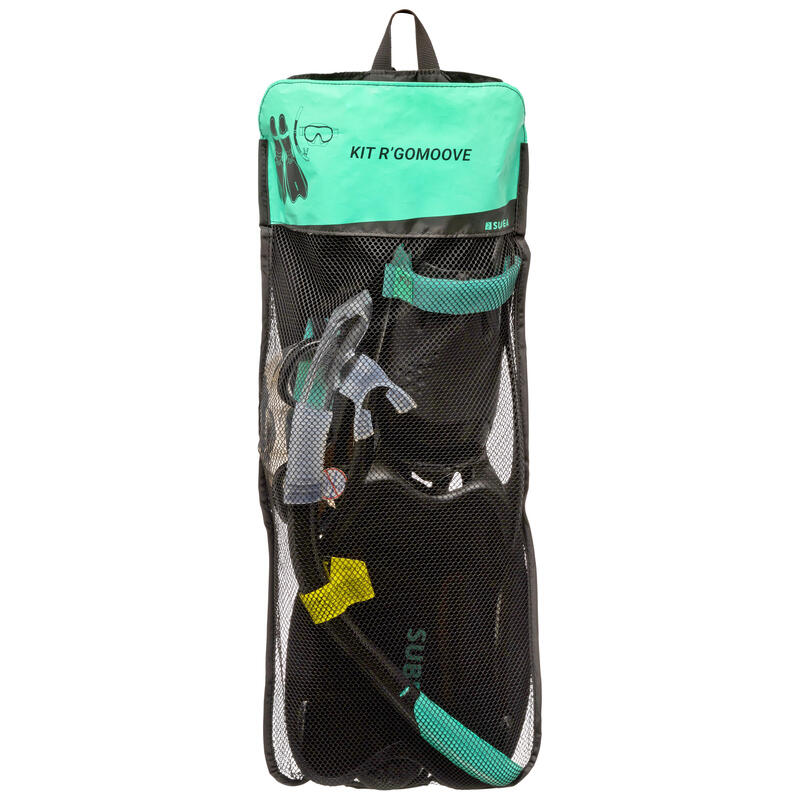 Conjunto de Snorkeling R'gomoove Adulto Preto Verde