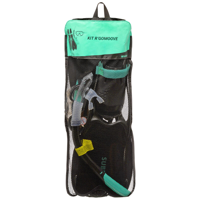 Kit snorkeling adulto R'GOMOOVE nero-verde