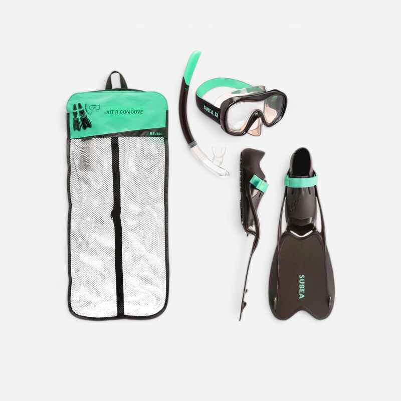 Schnorchel-Set Damen/Herren - R'Gomoove schwarz/grün