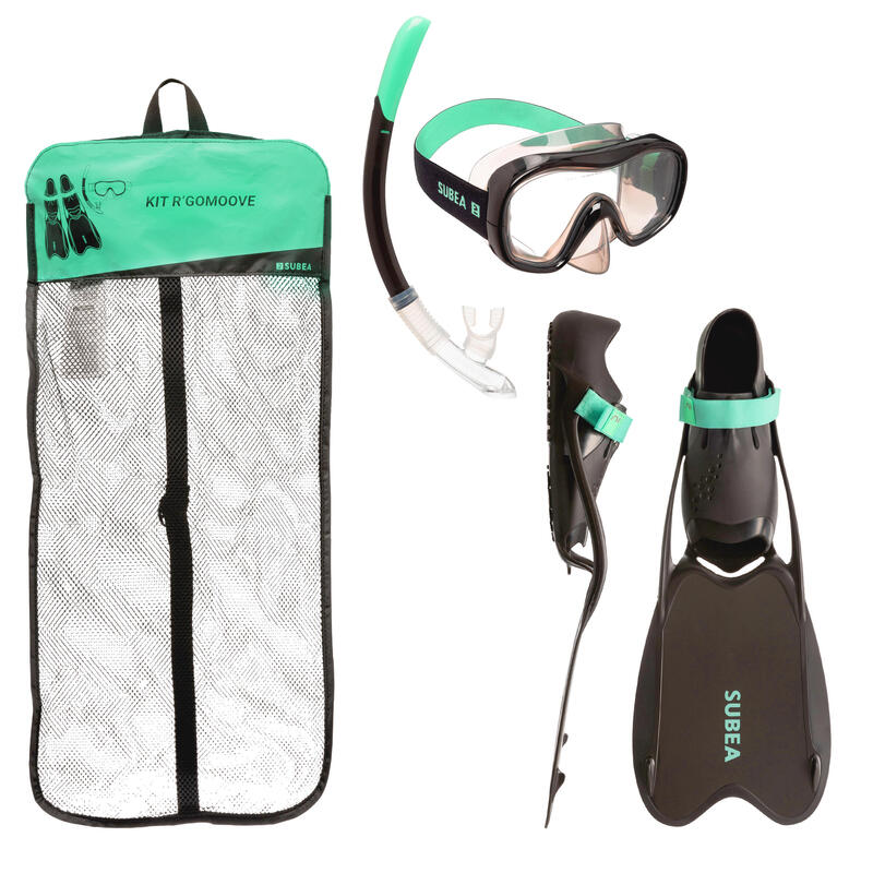 Conjunto de Snorkeling R'gomoove Adulto Preto Verde