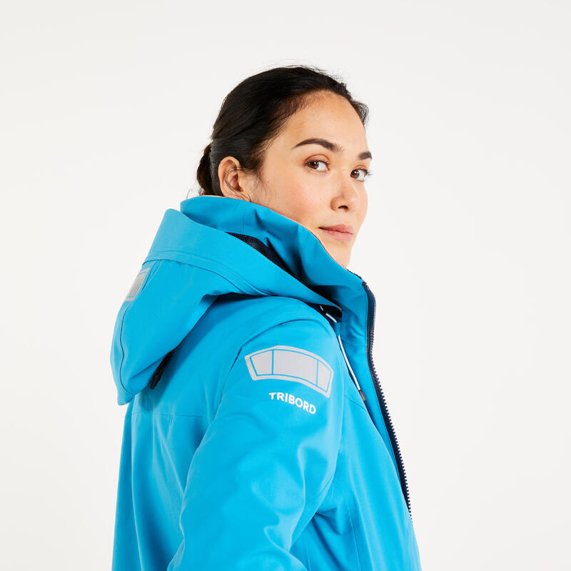 Regenjacke Segeln Damen wasserdicht 500 blau