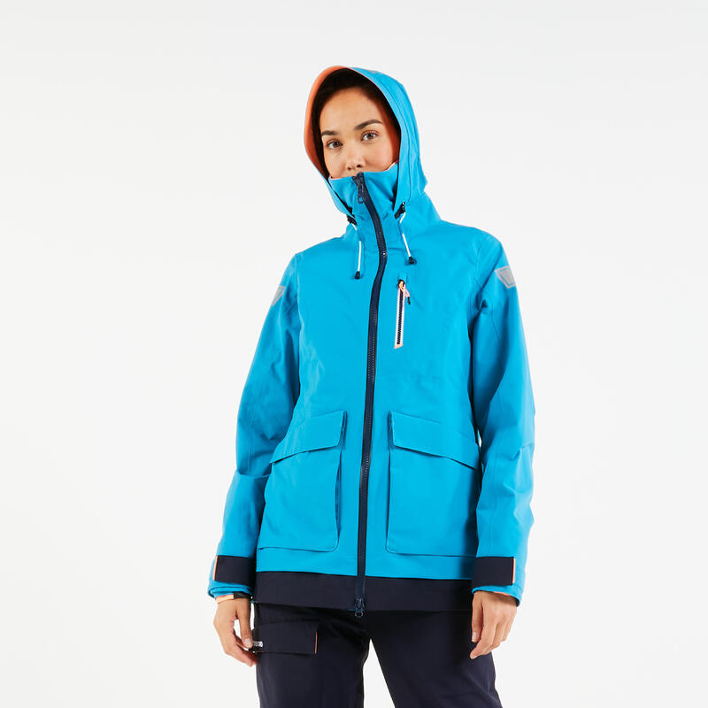 Regenjacke Segeln Damen wasserdicht 500 blau