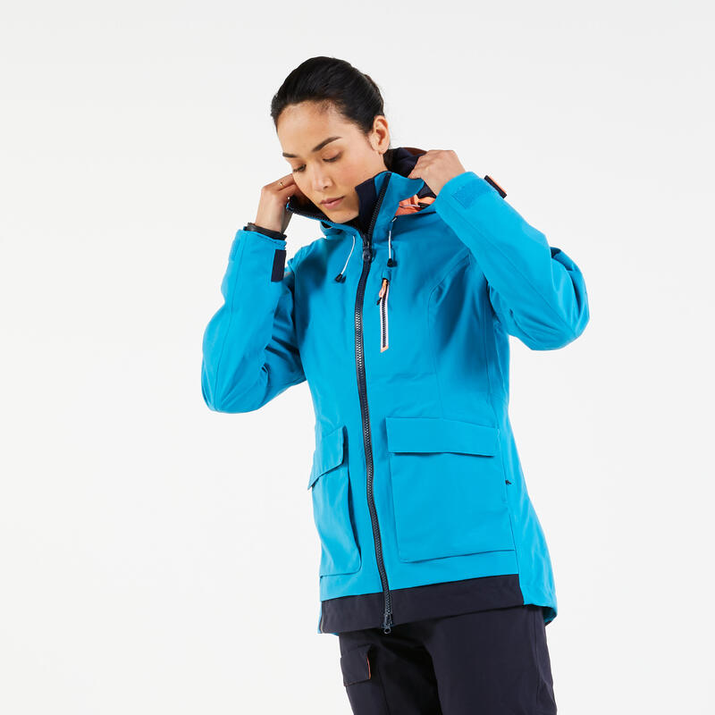 Regenjacke Segeln Damen wasserdicht 500 blau