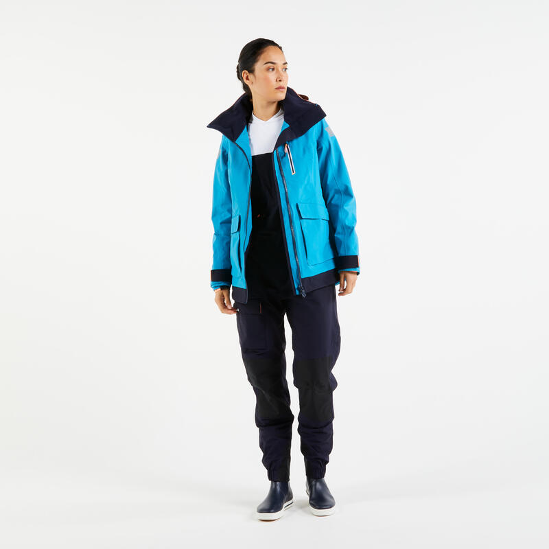 Regenjacke Segeln Damen wasserdicht 500 blau