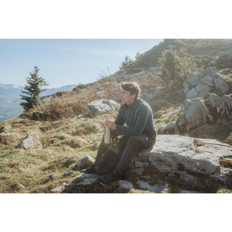 Polaire de randonnée montagne homme, MH100 demi zip bleu