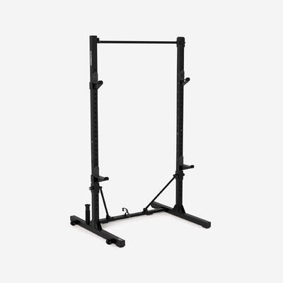 Compact opvouwbaar krachttrainingsrack 500 voor squats. bench. pull-ups