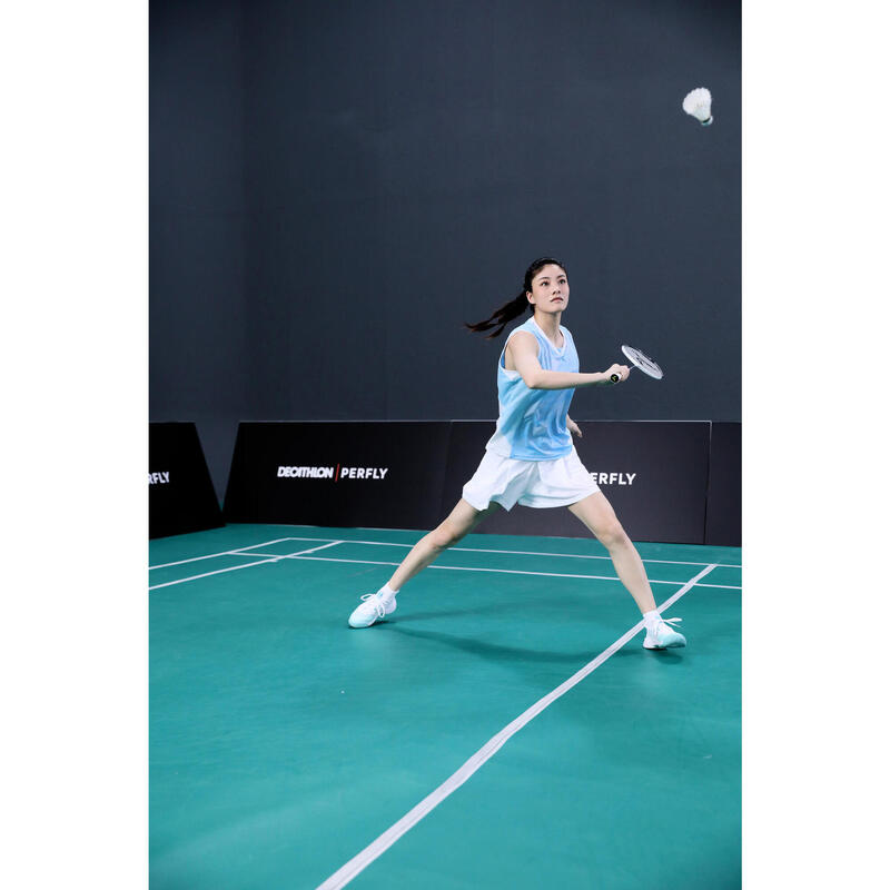 Scarpe badminton donna BS 900 ULTRA LITE bianco-turchese