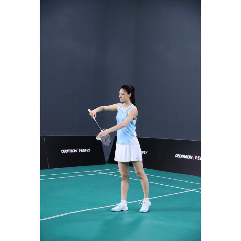 Calçado de Badminton BS900 Ultra Lite Mulher Branco/Turquesa