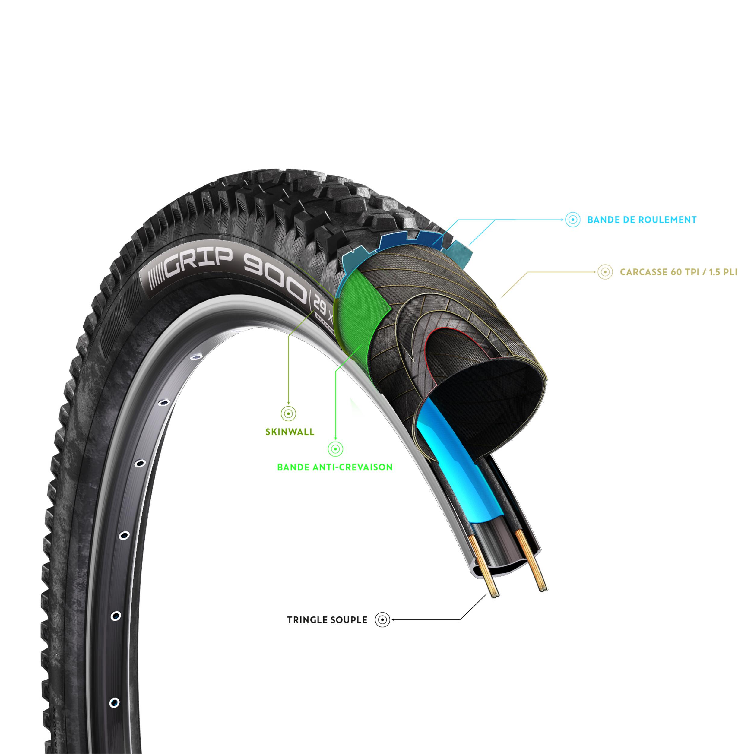 Pneu VTT ROCKRIDER GRIP 900 E 29 x 2 4 VTTae ROCKRIDER Decathlon