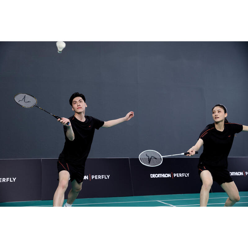 Set Rachete Badminton BR 500 Alb/Negru Adulți