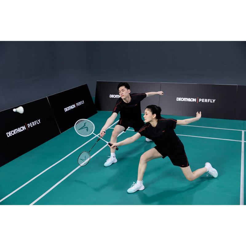 Set Rachete Badminton BR 500 Alb/Negru Adulți