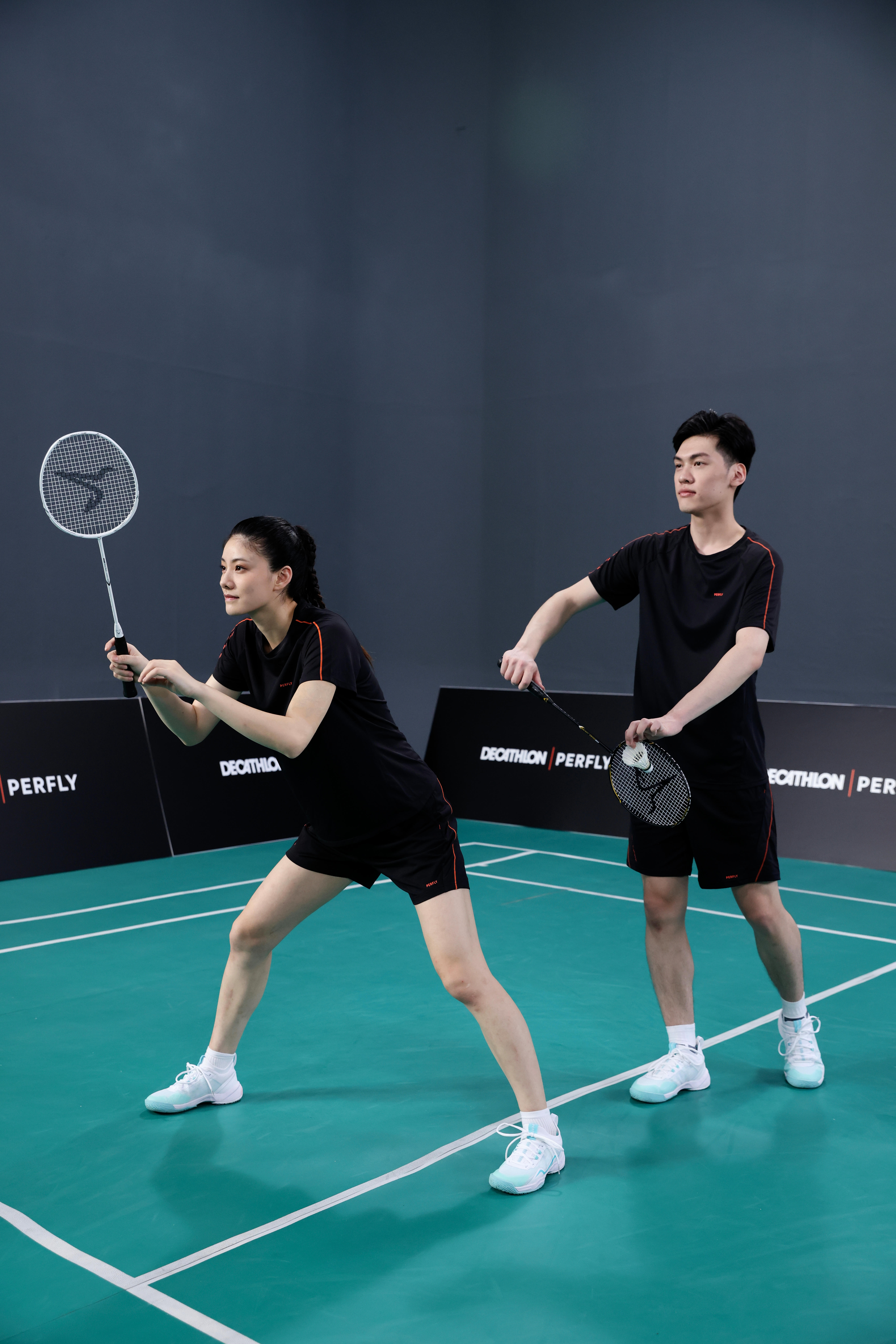 Badminton Racket Set - BR 500 White/Black - KUIKMA