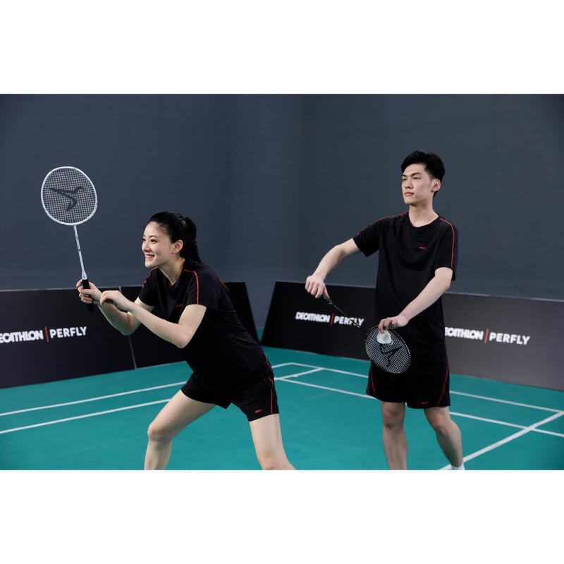 Set Rachete Badminton BR 500 Alb/Negru Adulți