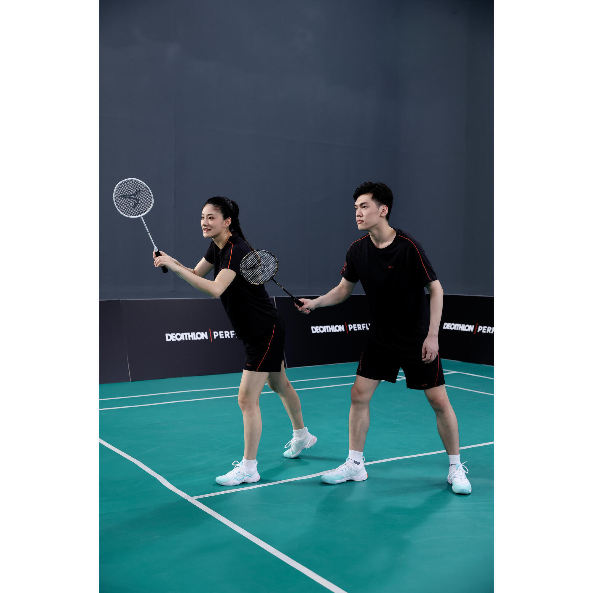 Badminton Racket Set - BR 500 White/Black - KUIKMA