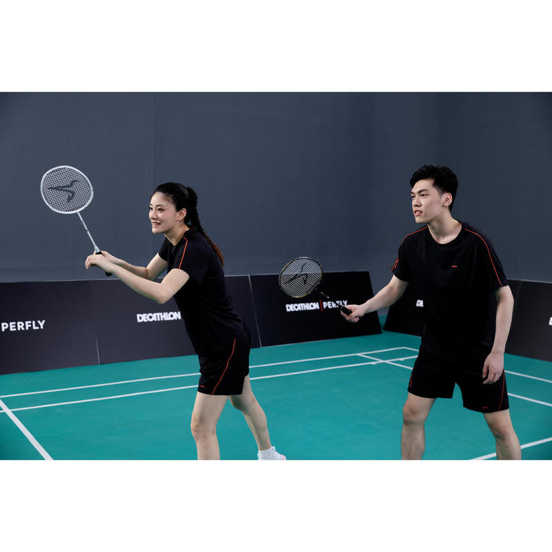 Set Rachete Badminton BR 500 Alb/Negru Adulți