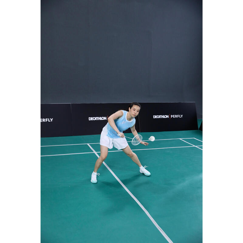 Calçado de Badminton BS900 Ultra Lite Mulher Branco/Turquesa