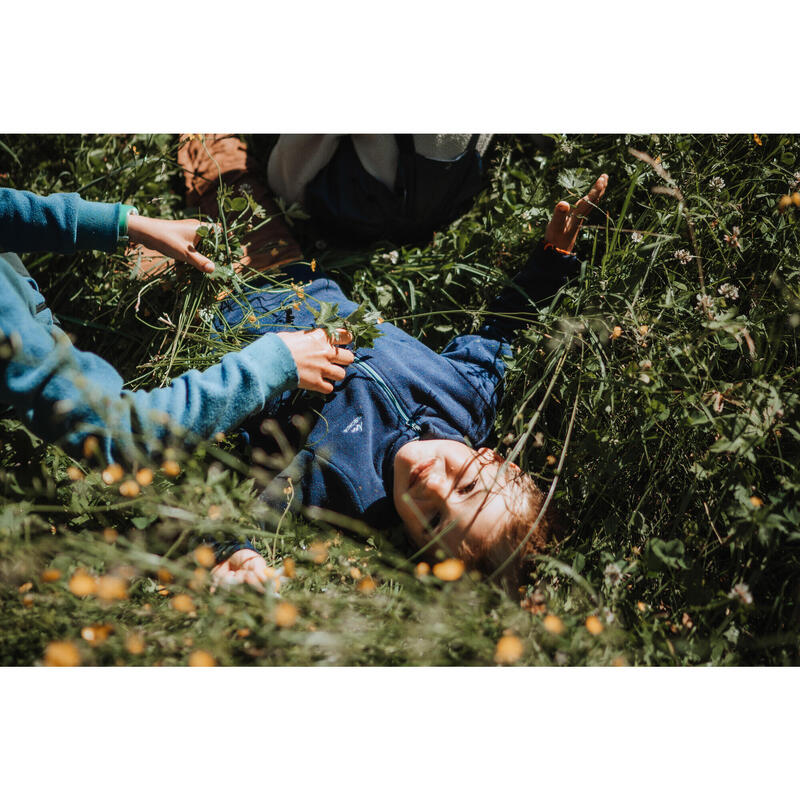 Polaire de randonnée enfant 2-6 ans, MH100 demi zip bleu