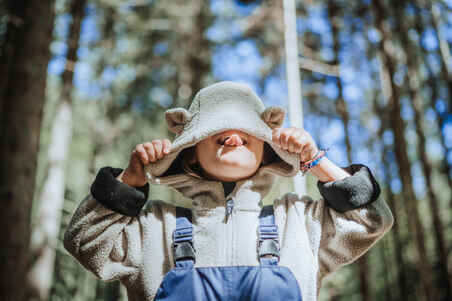 Kids’ Sherpa Fleece Jacket NH500 - 2-6 years - Beige