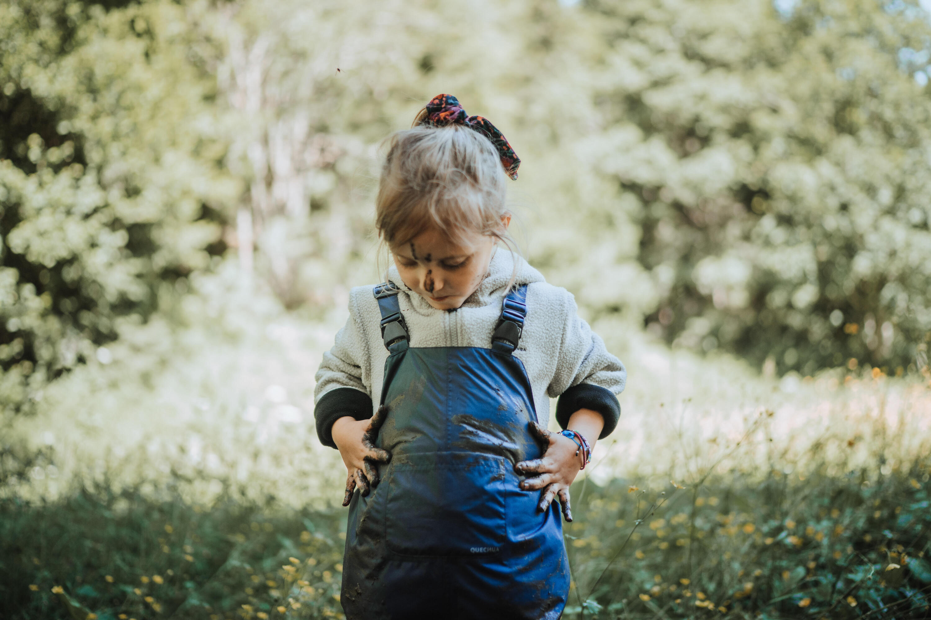 Kids’ Waterproof Hiking Salopettes - Aged 2-6 - Navy Blue 2/14