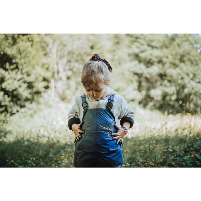 Waterdichte wandelbroek met bretels voor kinderen marineblauw 2-6 jaar