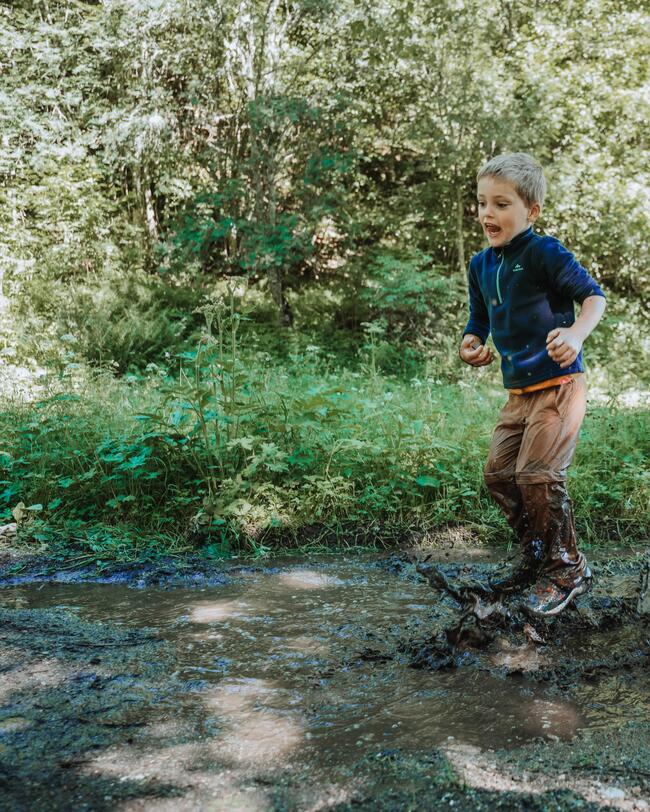 Kids’ Hiking Fleece MH100 2-6 Years - Navy Blue