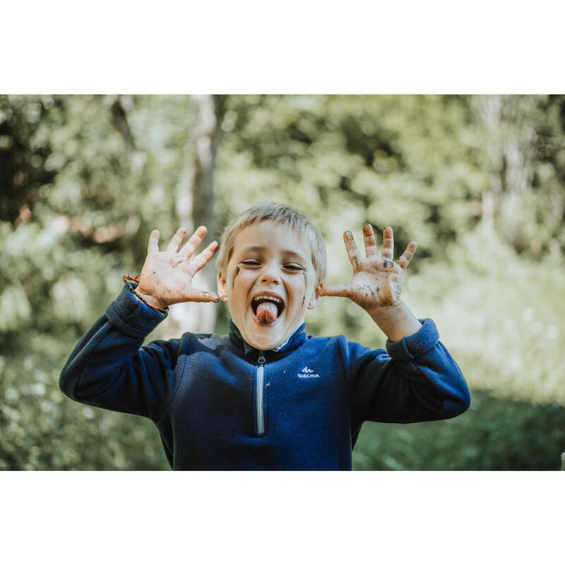 Polaire de randonnée enfant 2-6 ans, MH100 demi zip bleu
