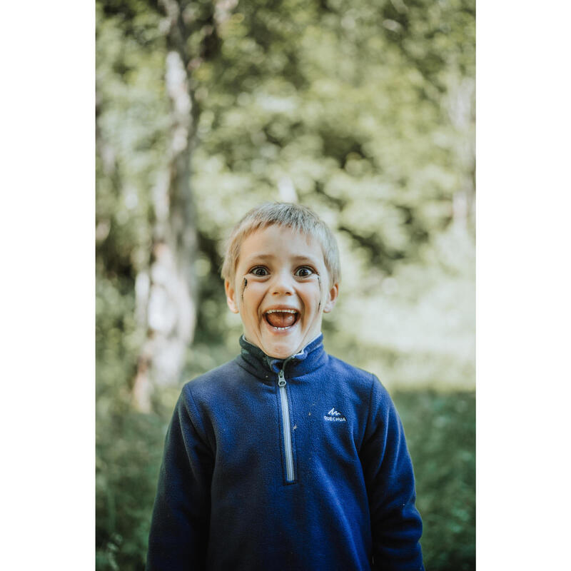 Polaire de randonnée enfant 2-6 ans, MH100 demi zip bleu