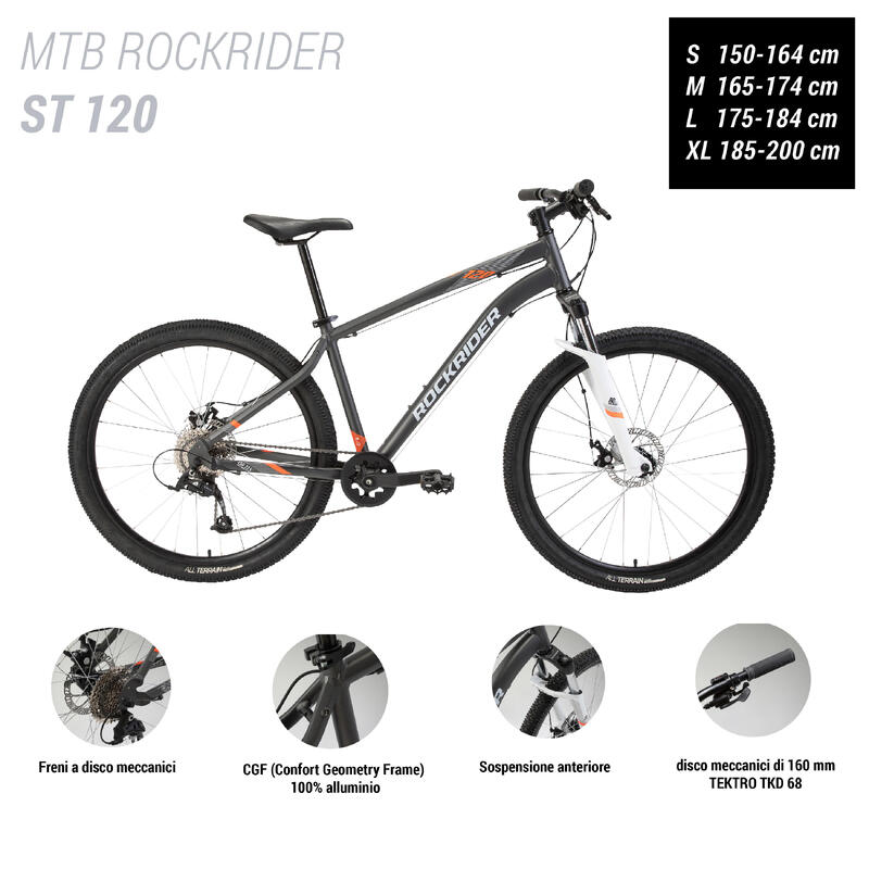 Mtb Rockrider ST 120 grigio-arancione 27,5"