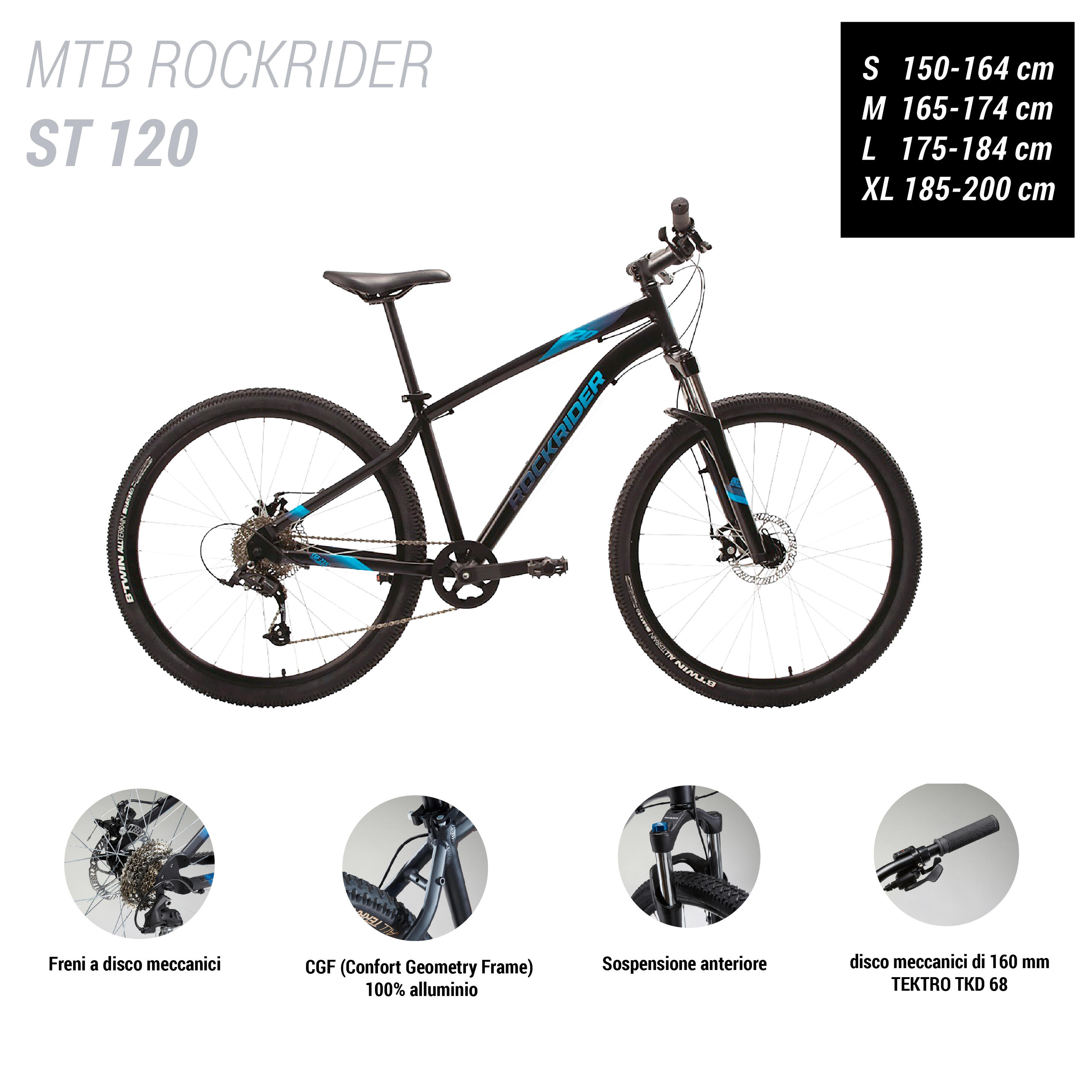 Bici Mtb Rockrider ST 120 nero-azzurro 27,5" 2/14