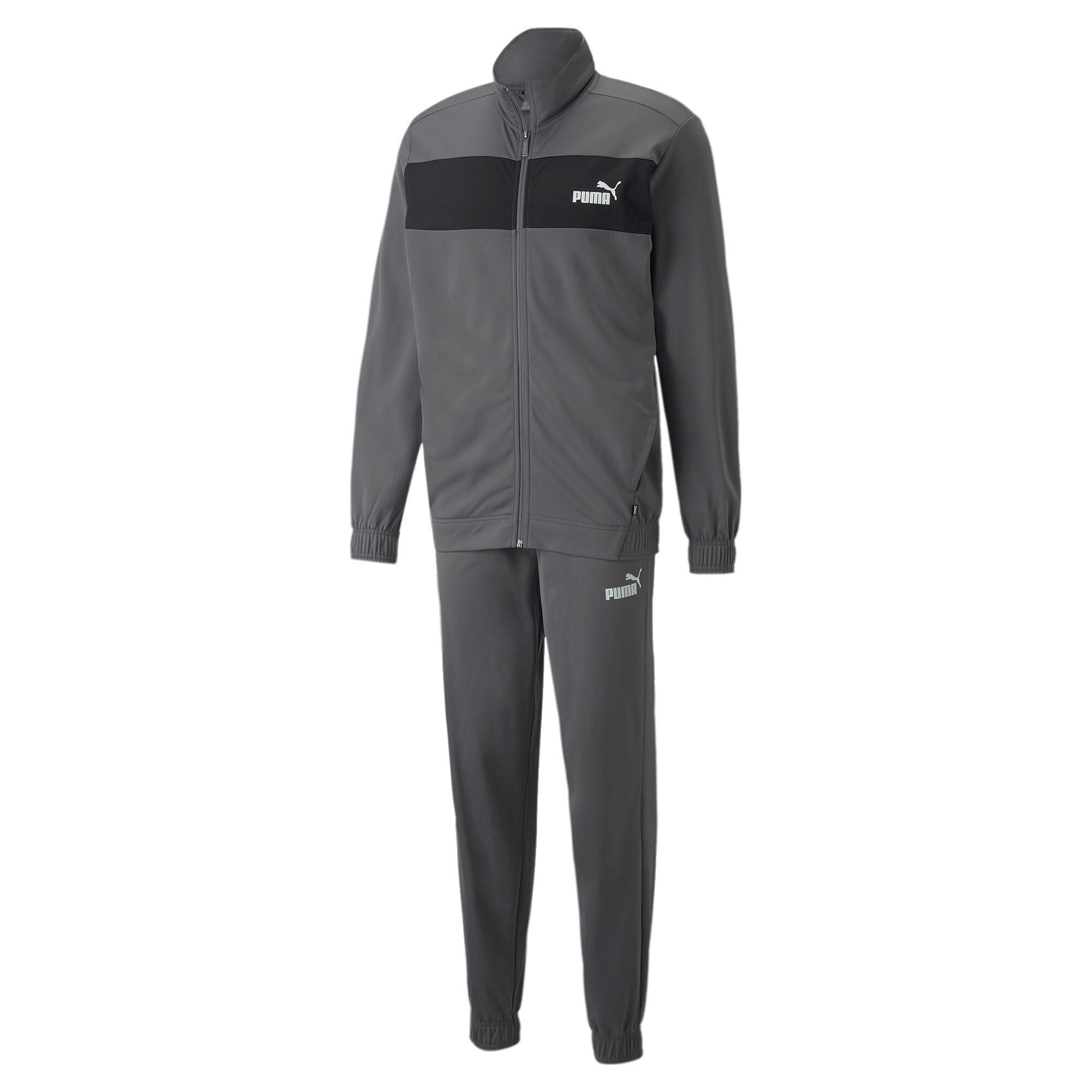 MEN'S ROUND-NECK ZIP-UP CARDIO FITNESS TRACKSUIT - POLY SUIT CASTELEROCK PUMA