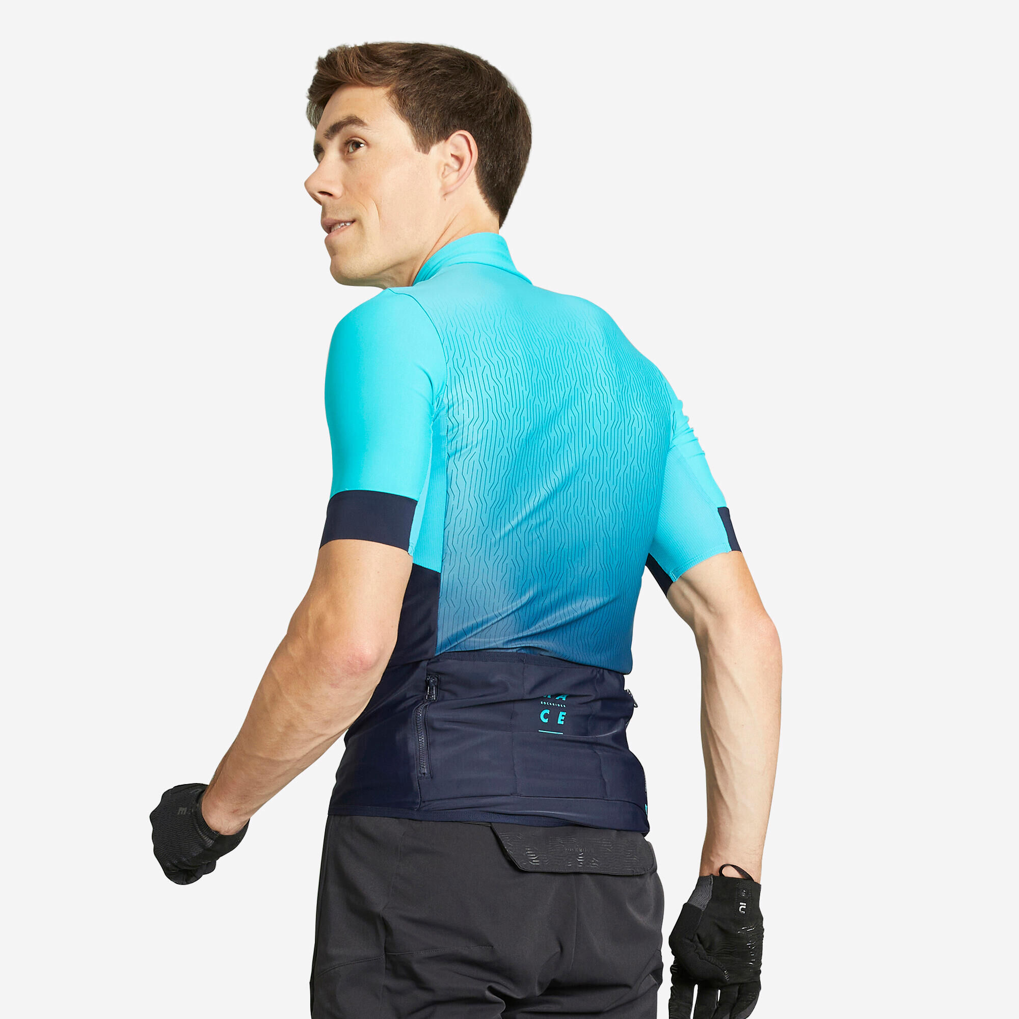 ROCKRIDER Men's Short-Sleeved Mountain Biking Jersey - Turquoise