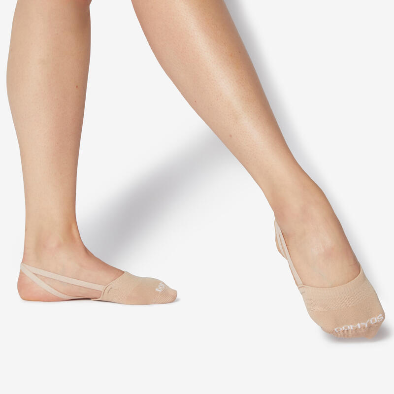 Demi-pointes chaussettes de Gymnastique Rythmique Adulte Beige