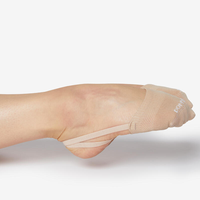 Dětské pološpičkové ponožky na moderní gymnastiku béžové