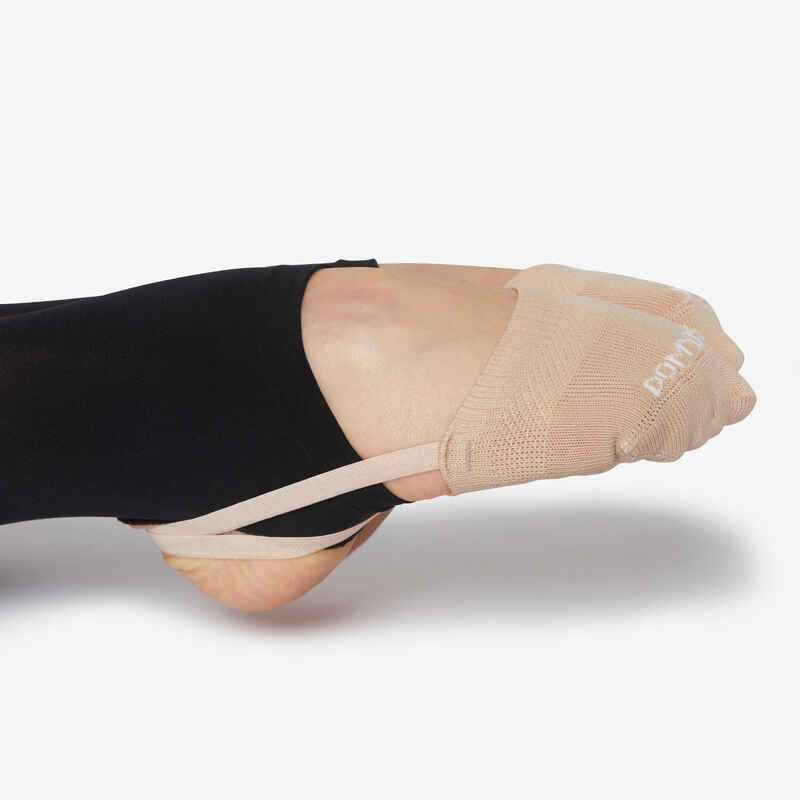 Adult Rhythmic Gymnastics Toe Shoe Socks - Beige - Decathlon